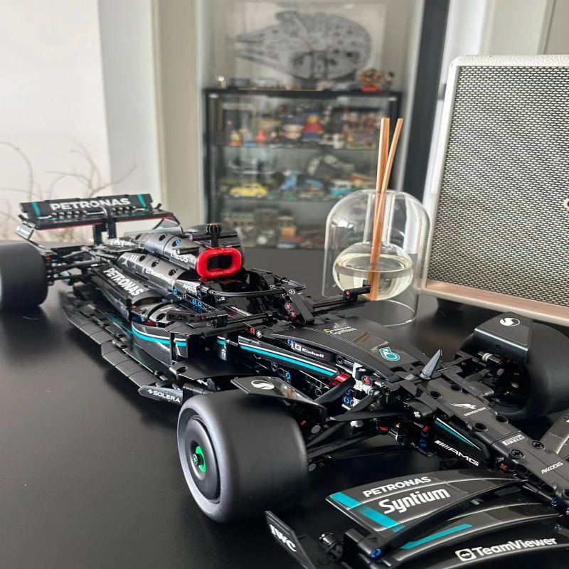 清仓奔驰F1梅赛德斯AMG方程式赛车积木机械玩具礼物男孩玩具拼搭