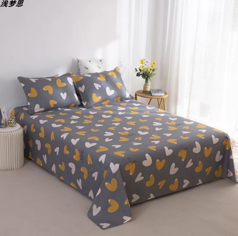 纯棉斜纹床单亲肤单人学生宿舍家用加厚学生床炕单简约