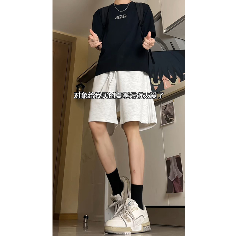 cleanfit灰色运动短裤男款夏季潮牌痞帅5分休闲篮球裤健身五分裤