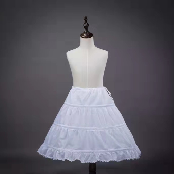 儿童礼服裙撑公主裙裙撑白色蓬蓬裙蕾丝女童时尚连衣裙吊带纱裙