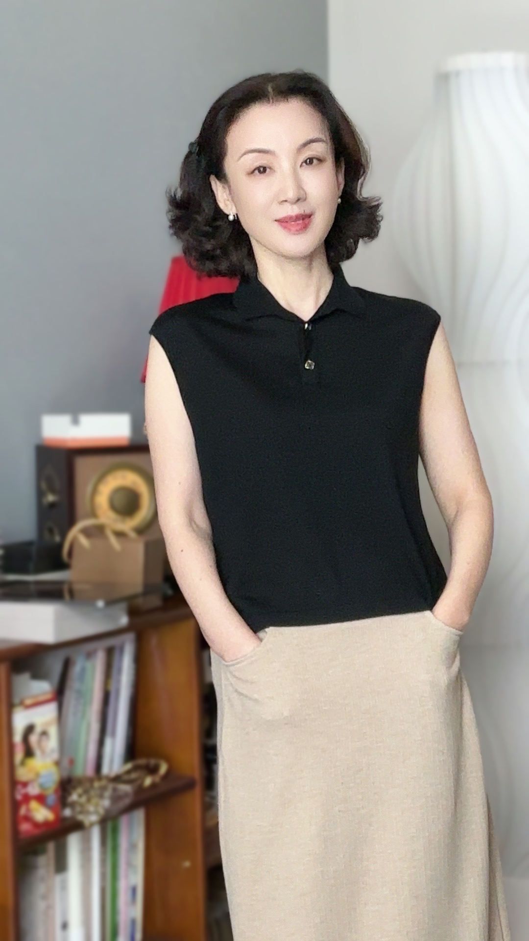 小敏定制  翻领T恤羊毛针织百搭背心