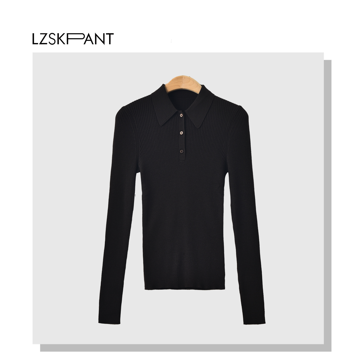 （李总说裤）秋季新款时尚百搭高级简约翻领上衣2095