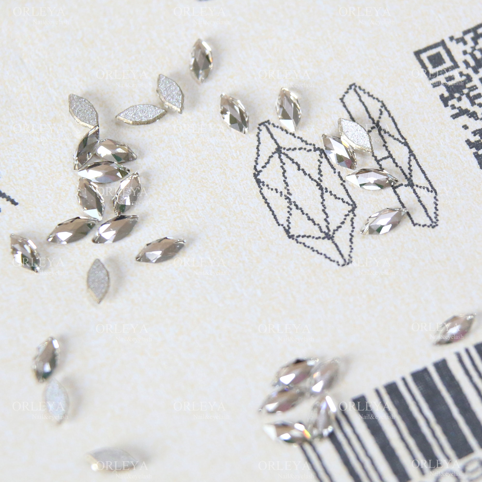 正品施家华子奥地利水晶美甲钻2201平底马眼白色蓝色多色4*1.8MM