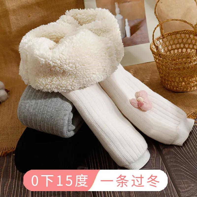 女童加绒加厚打底裤秋冬优质棉外穿东北超厚九分裤儿童宝宝保暖棉