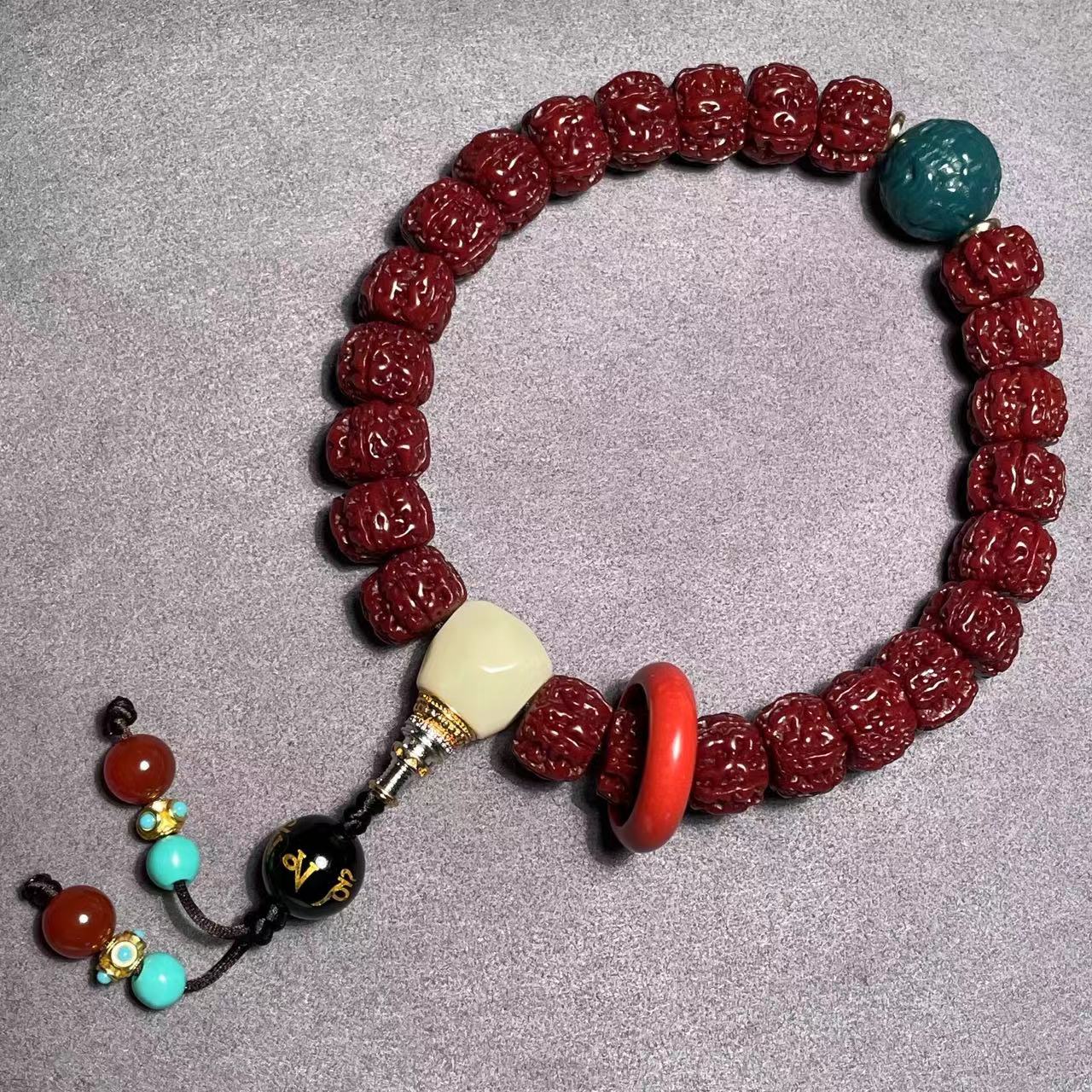 金刚菩提24颗手持文玩好物藏式直切一代盘龙菩提机刷成品12mm±