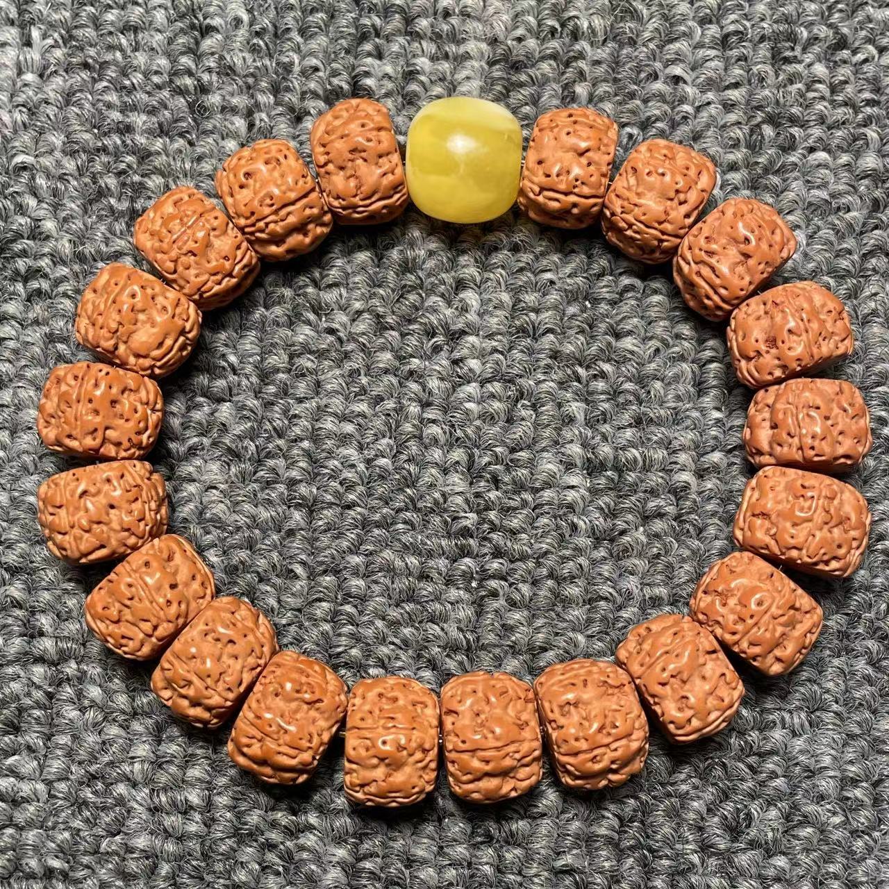 金刚菩提20颗手串文玩好物藏式直切一代盘龙菩提白茬13mm±