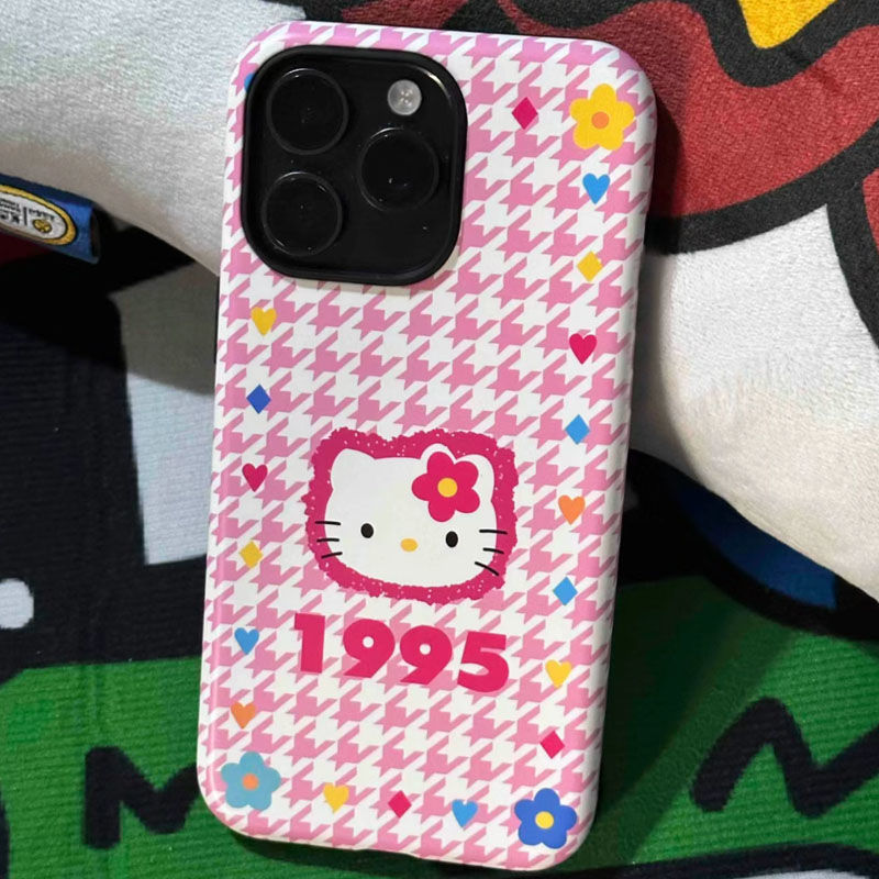 「新年必入手机壳」菲林千鸟格kitty猫适用iphone14苹果15小众冬ins