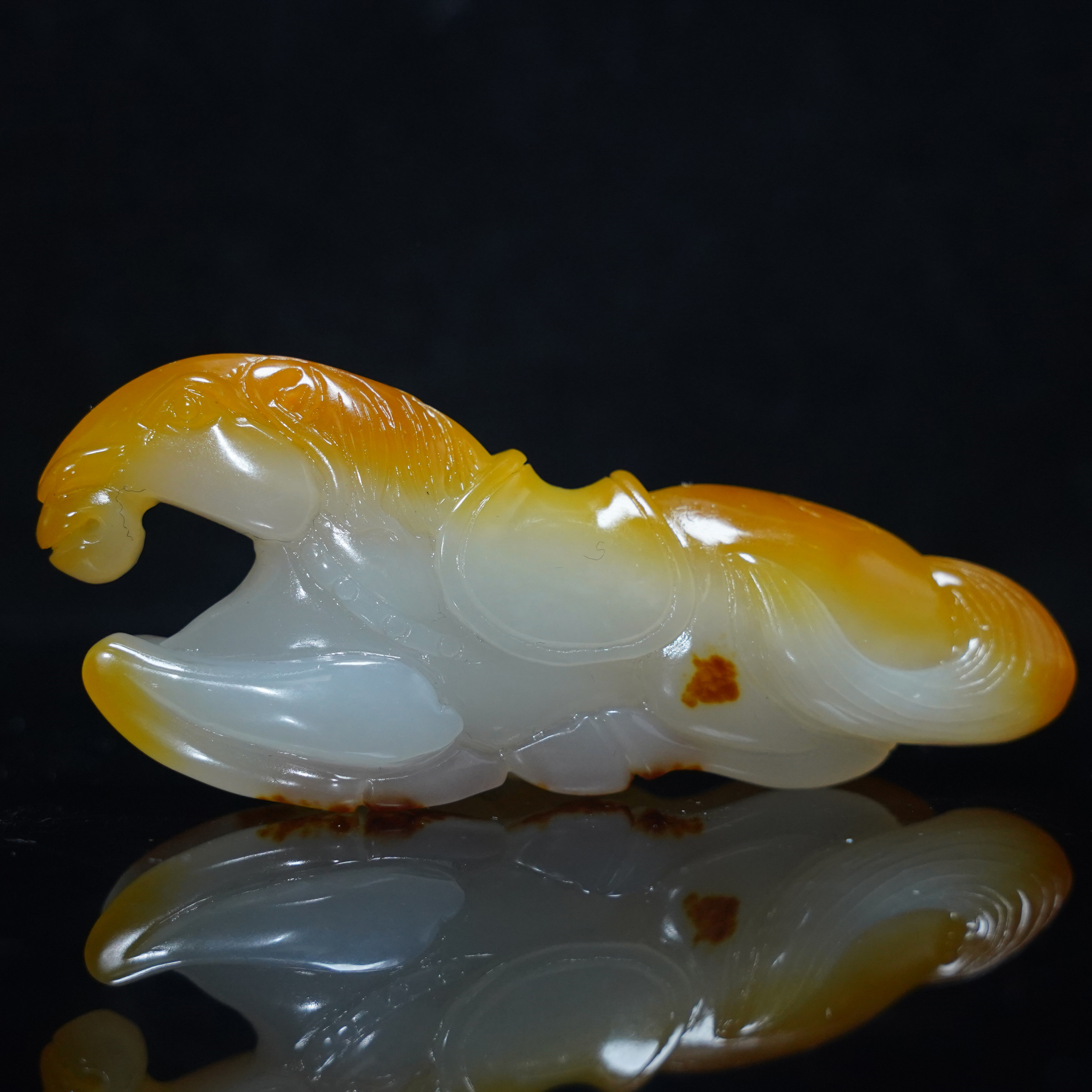 【玉龙展】和田玉 黄沁马到成功手把件
