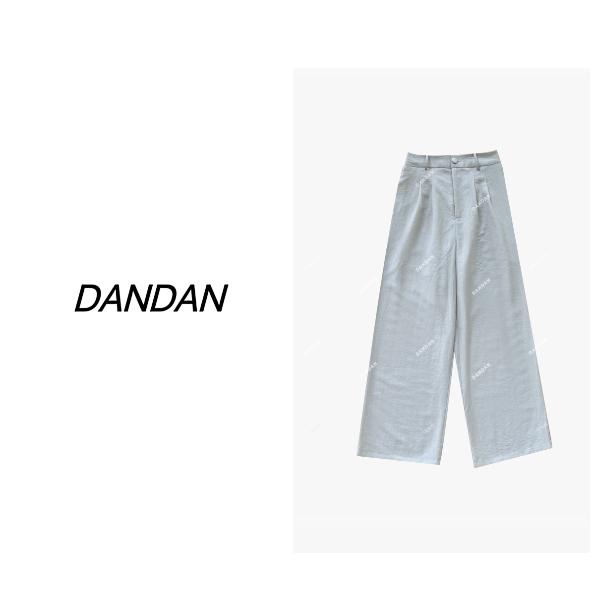 『DAND』雨露亚麻 24夏季薄款复合亚麻半松紧腰直筒长裤69218