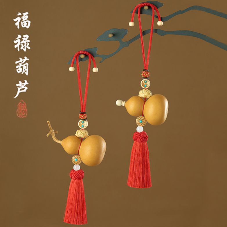 天然葫芦挂件门对门大门对客厅玄关卧室阳台红色流苏家居财源挂饰