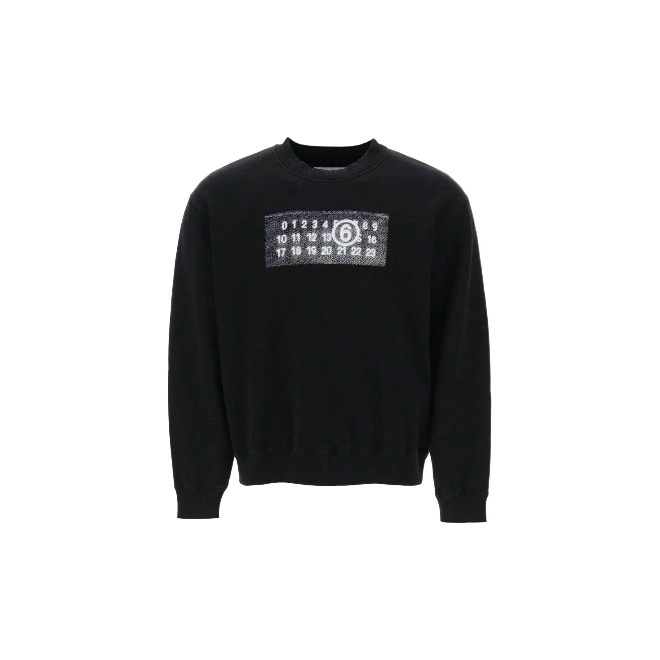 奢邦/MM6 Maison Margiela 长袖圆领套头印花卫衣 黑色