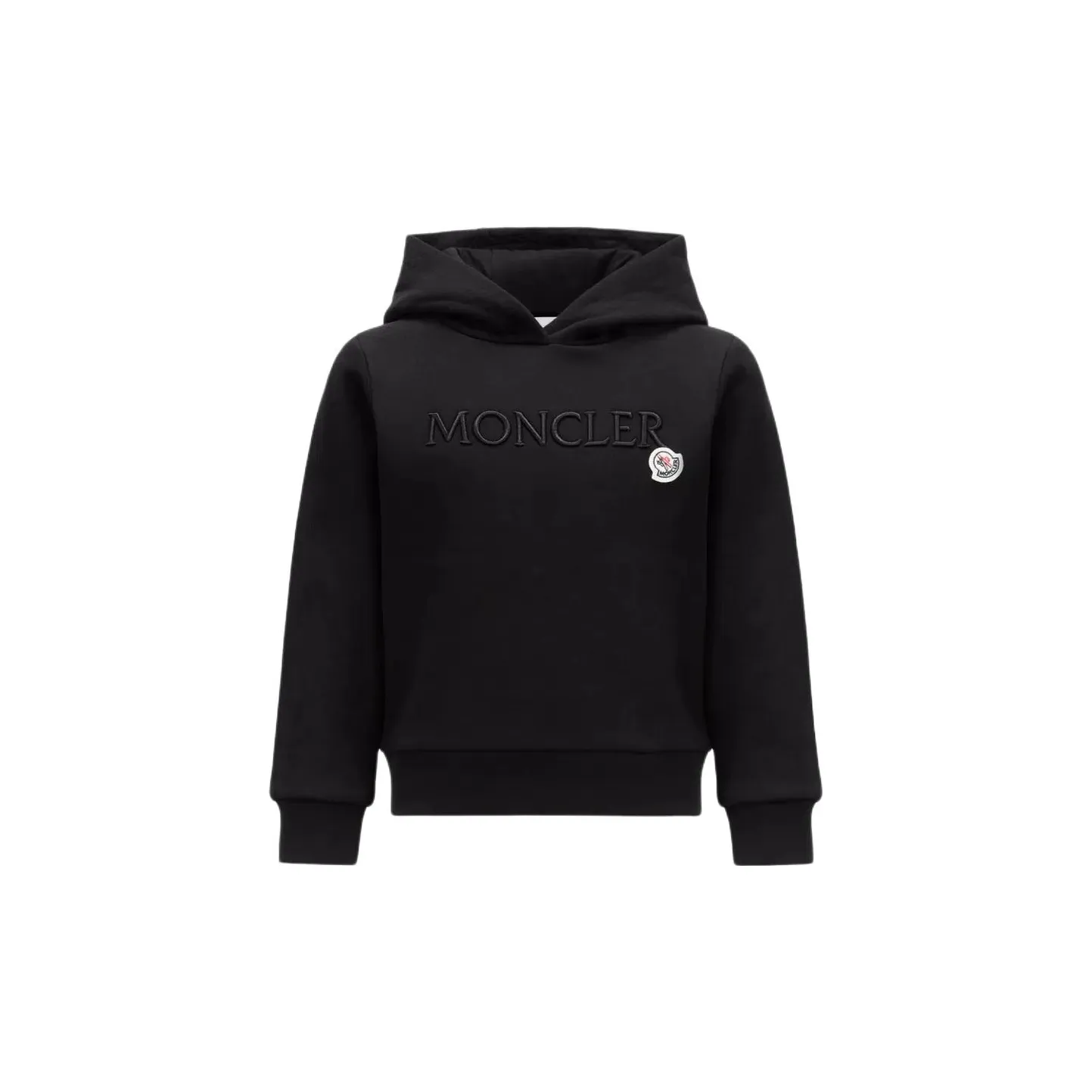 奢邦/儿童款 Moncler盟可睐 童装 Logo刺绣连帽长袖卫衣 黑色