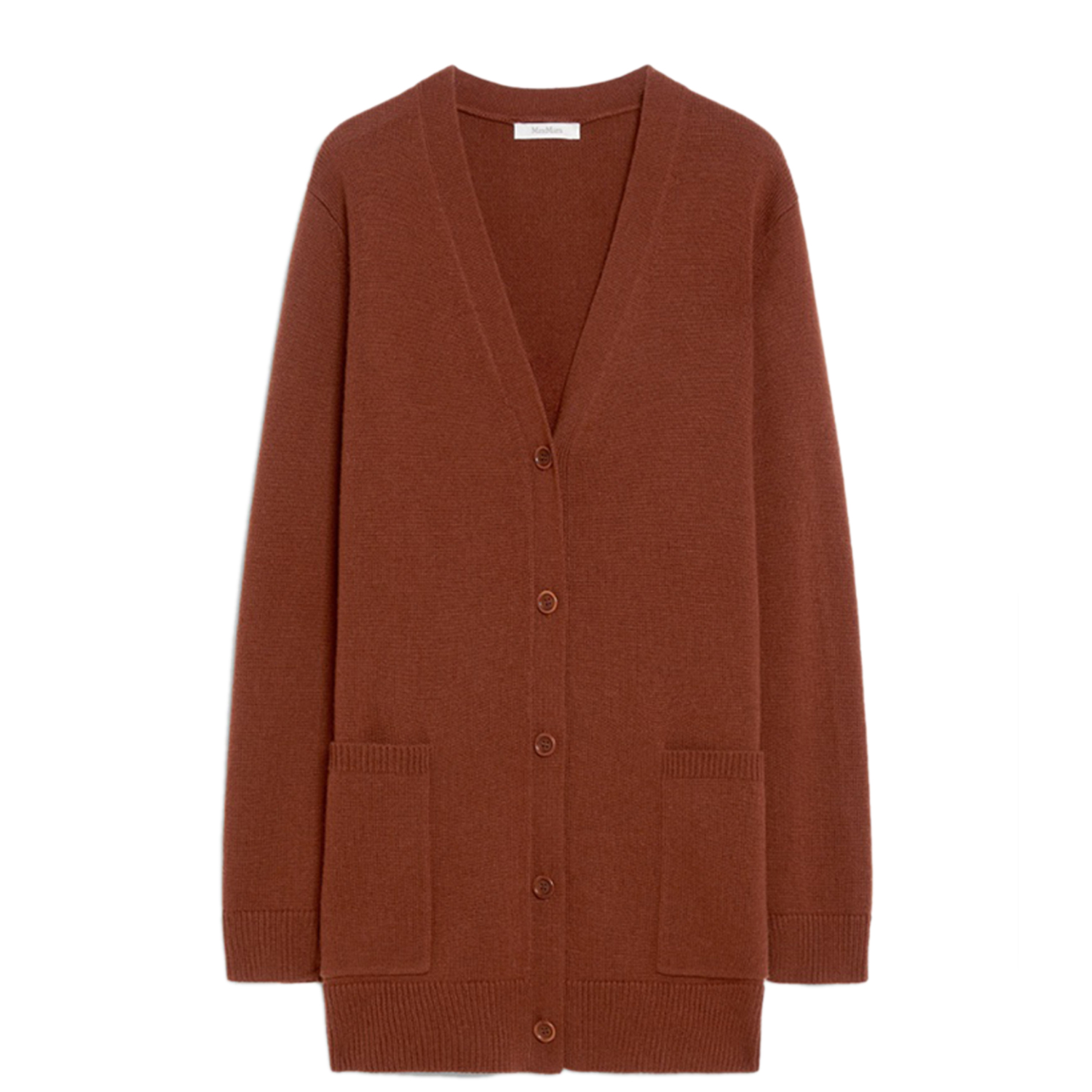 奢邦/MAX MARA 纯色羊绒开衫 锈红色 VILLAR