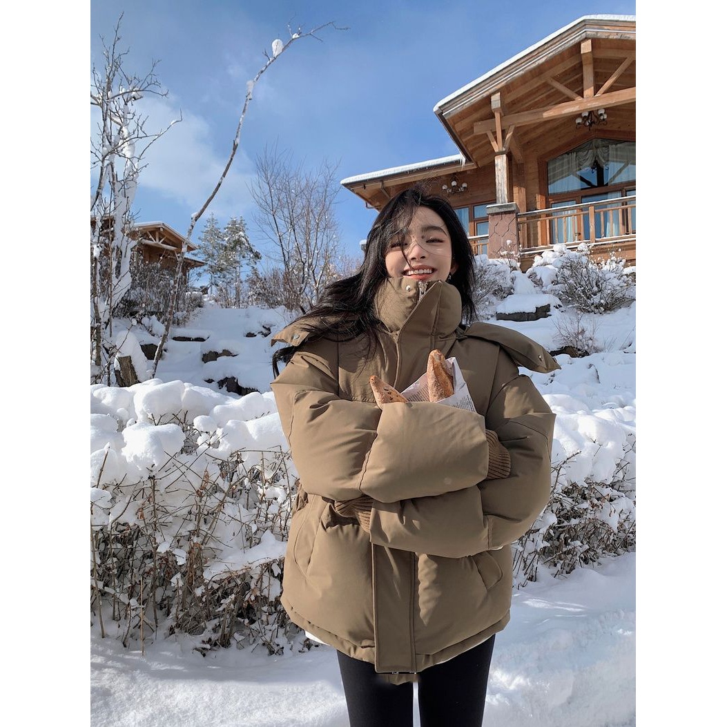 波司澄白鸭绒羽绒服女冬季新款大廓形加厚保暖面包服情侣外套男女