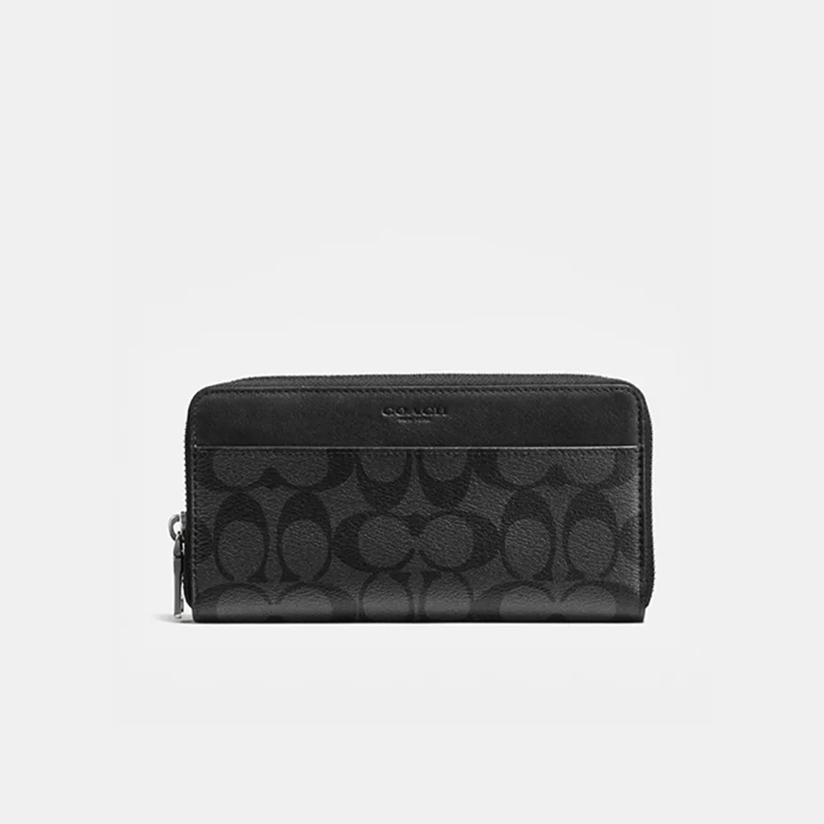 COACH/蔻驰 男士经典时尚长款拉链风琴钱包黑灰色58112 19*10*2cm