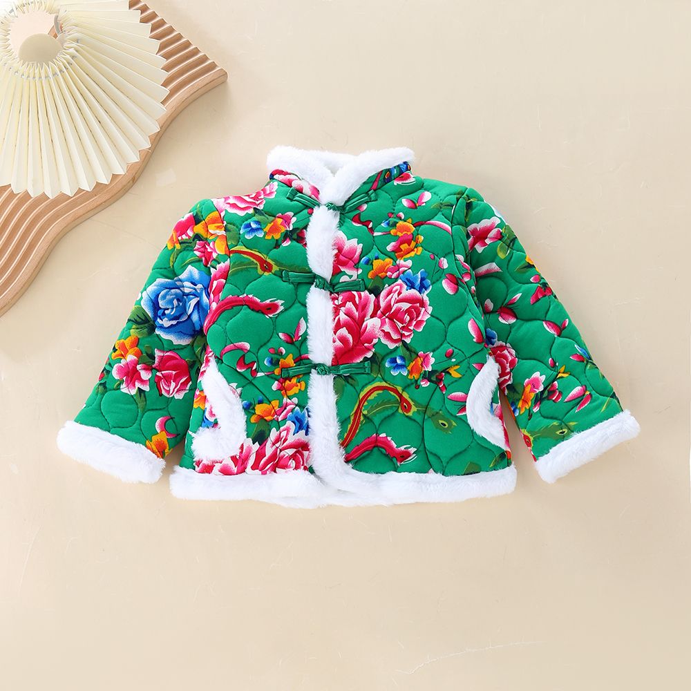 童装潮款Y秋冬季女童东北大花袄冬款儿童新年过年衣服女宝宝拜年