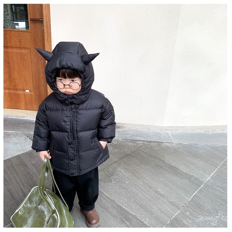 童装冬装新款男童小恶魔羽绒服儿童加厚外套宝宝保暖衣