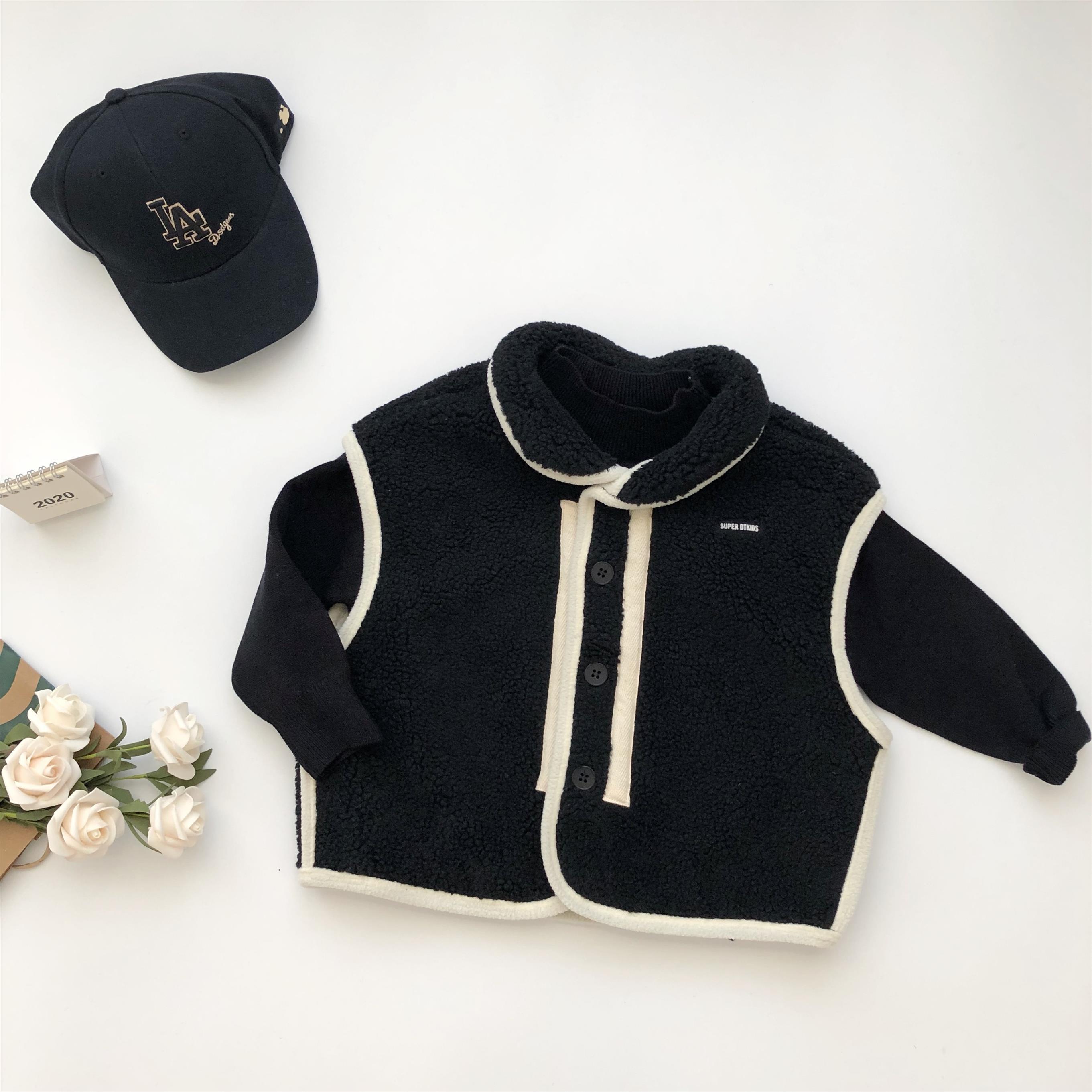 儿童马甲冬季加绒加厚男女童春秋2023新款宝宝打底保暖背