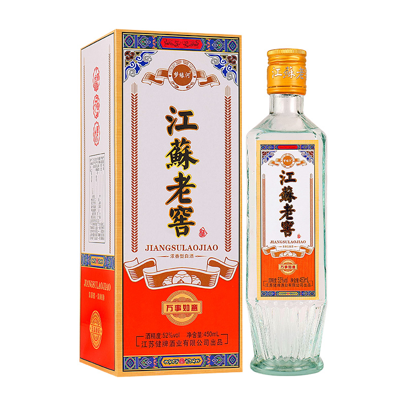 梦缘河江苏老窖浓香型白酒纯粮固态优级口粮酒500ml*1瓶52度