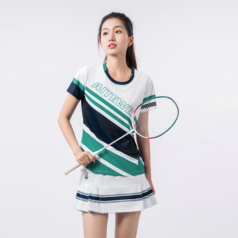 艾特V男女速干透气羽毛球训练比赛服文化衫短袖T恤团购定制