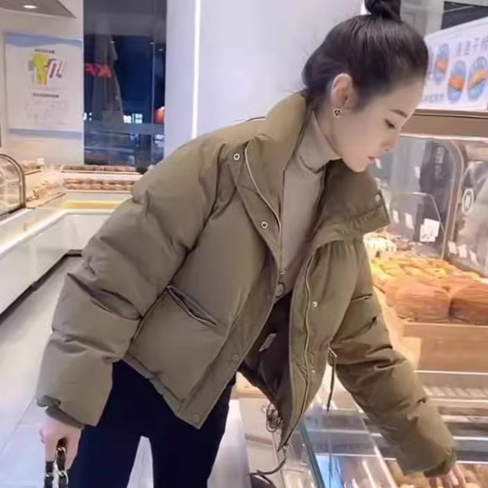 今年流行网红棉服女2025新款冬季女士休闲小个子短款立领棉衣外套