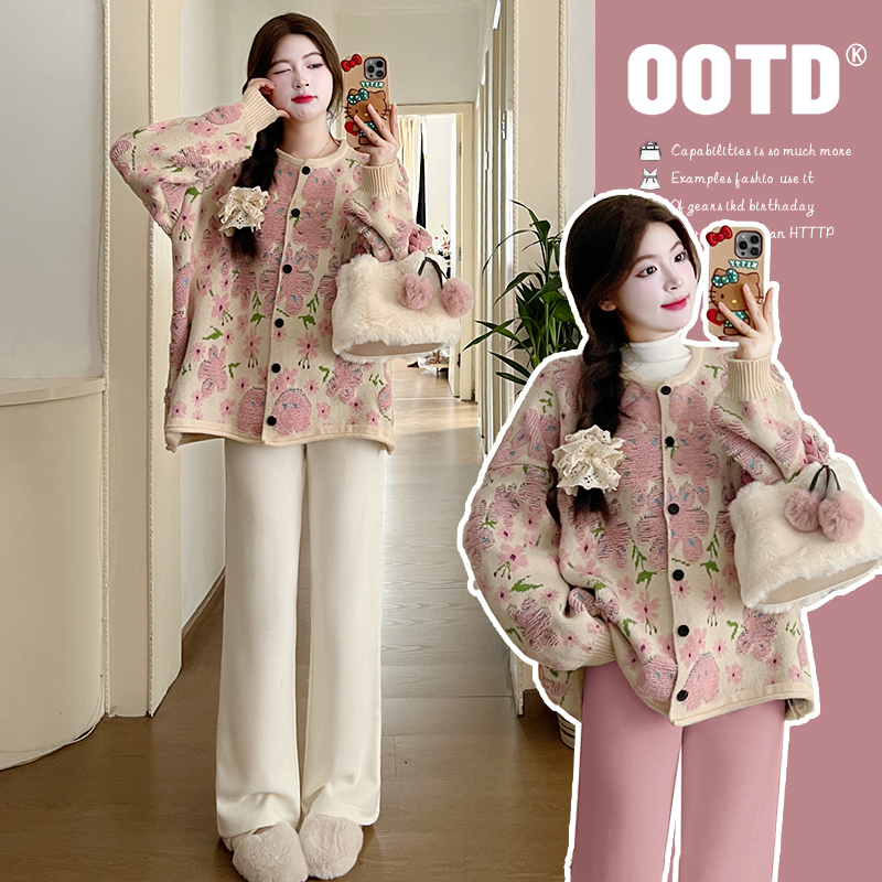 孕妇装新款秋冬加厚开衫孕妇外套针织上衣