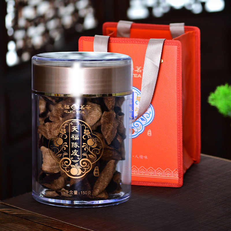 天福茗茶 广东新会陈皮干 10年老陈皮茶 果类代用茶泡水 成品罐装