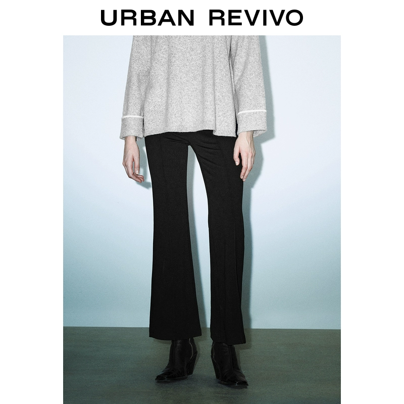 UR女装休闲简约立体缝线修身喇叭裤UWM640009