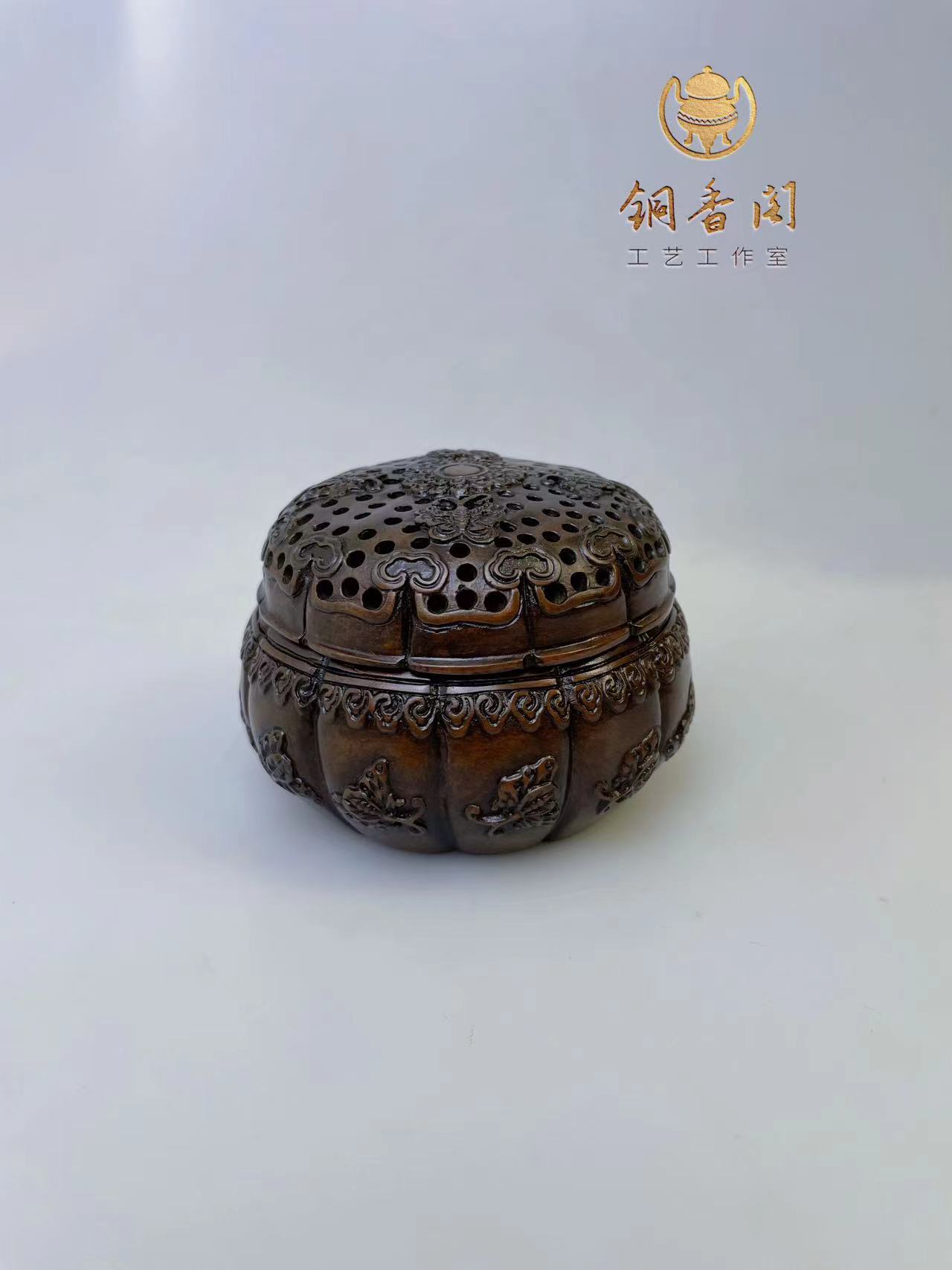 百蝶雏菊香薰炉手工炉适合茶台茶盘茶台书房手炉工艺现代高度铜炉