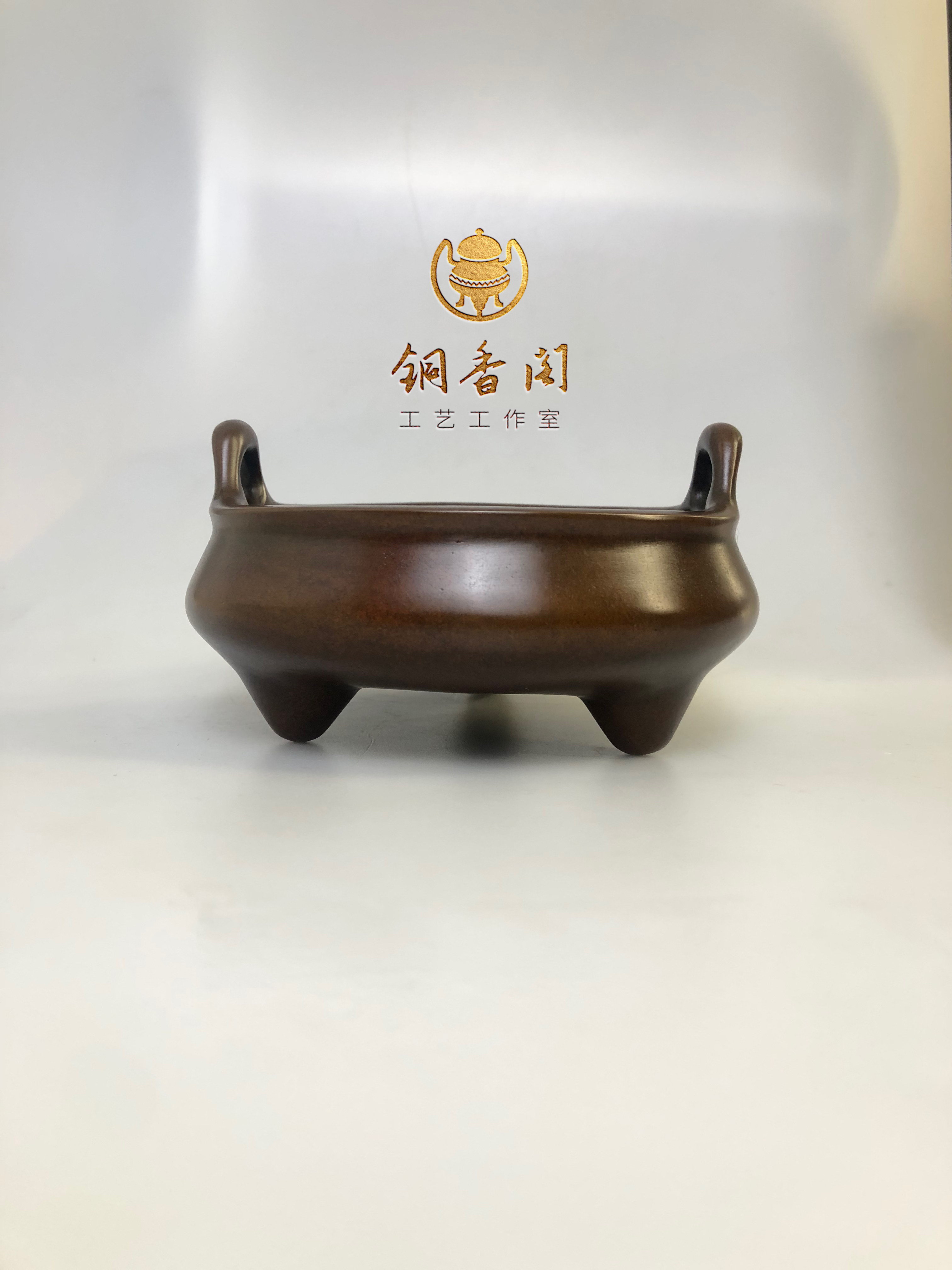 冲耳宣炉经典茶室茶道摆件供炉工艺规格中号特大号现代香炉纯铜