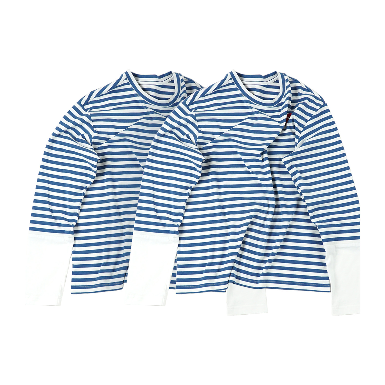 【条纹拼接打底长袖时尚休闲百搭春季圆领撞色长袖CXAL48069