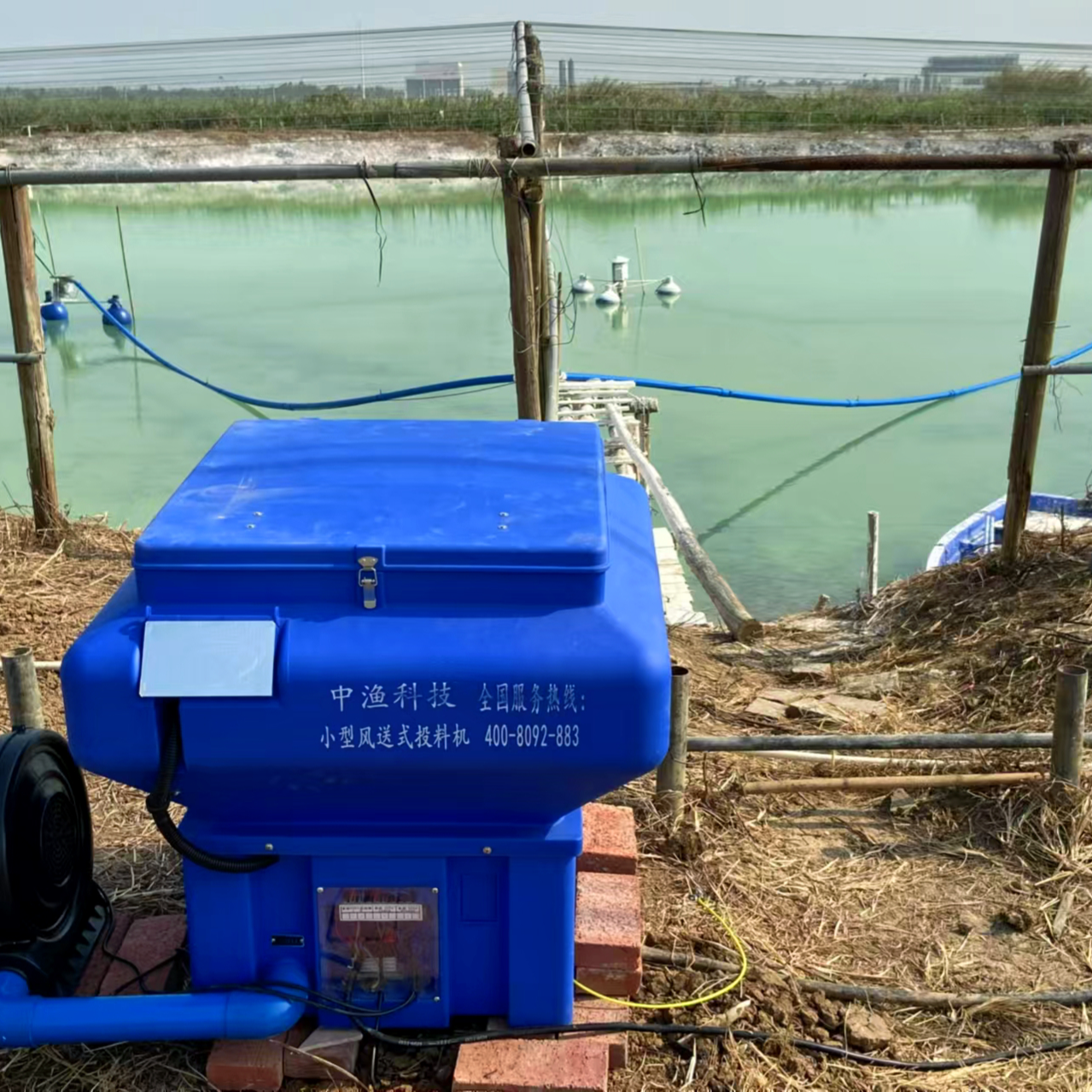 虾塘专用180-360度风送投料机省人工降低饲料系数均匀生长