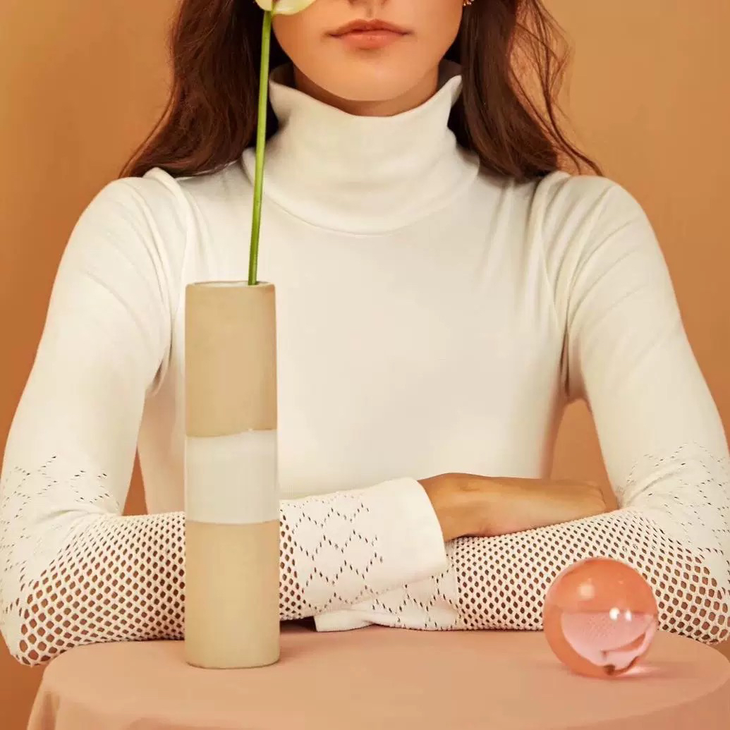 【朔绘】高领网孔长袖 09057