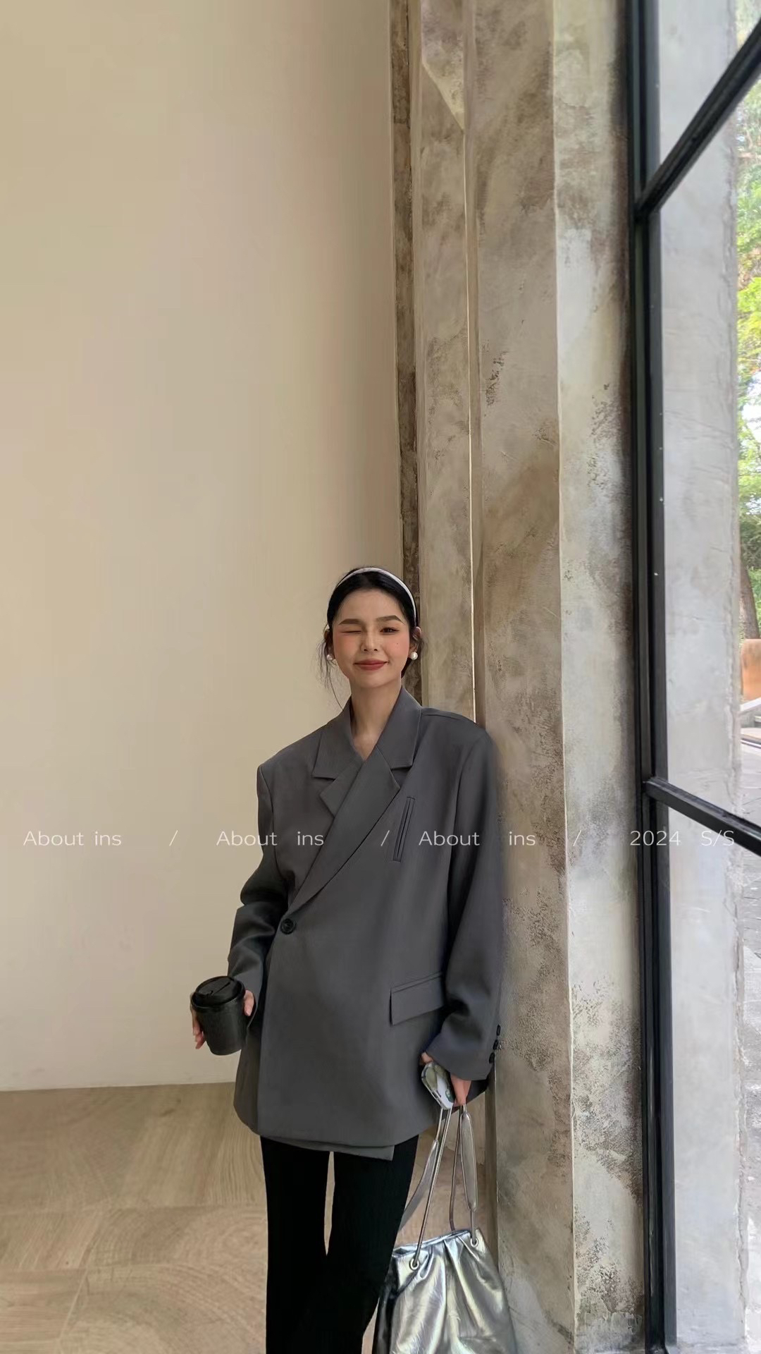 韩版小西装 直角肩设计款