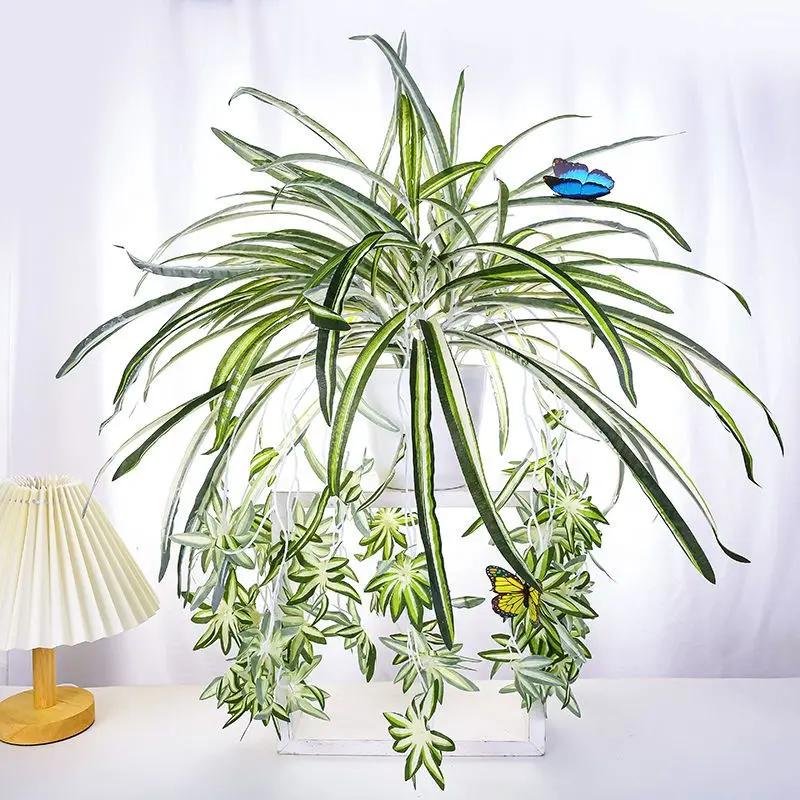 仿真绿植盆栽绿萝吊兰塑料植物盆景假花客厅挂壁摆放装饰摆件花艺