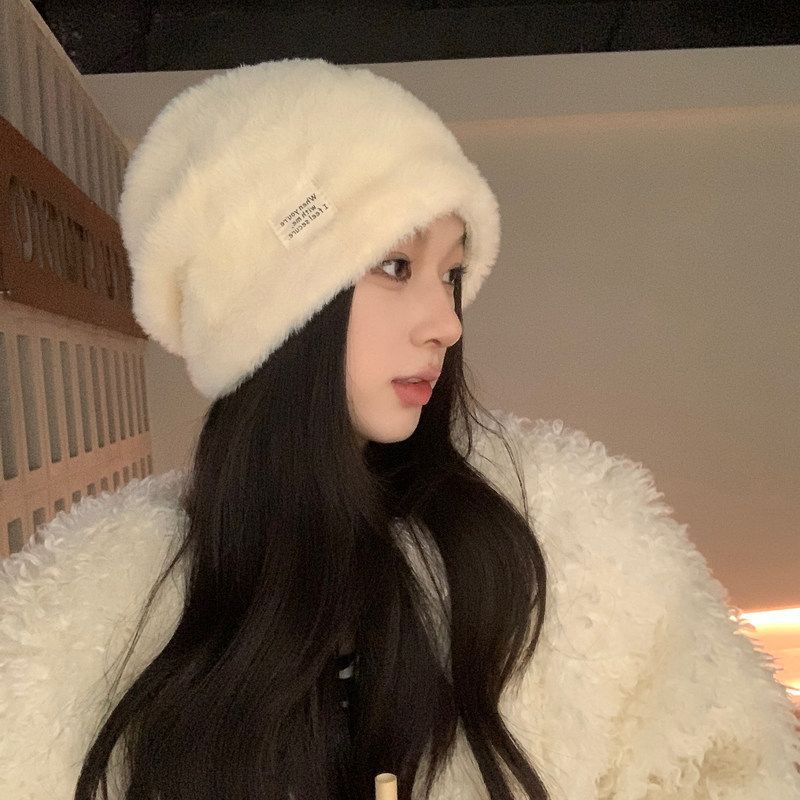 韩版毛茸茸堆堆帽子女潮ins炸街潮酷秋冬季保暖加厚时尚可爱绒帽