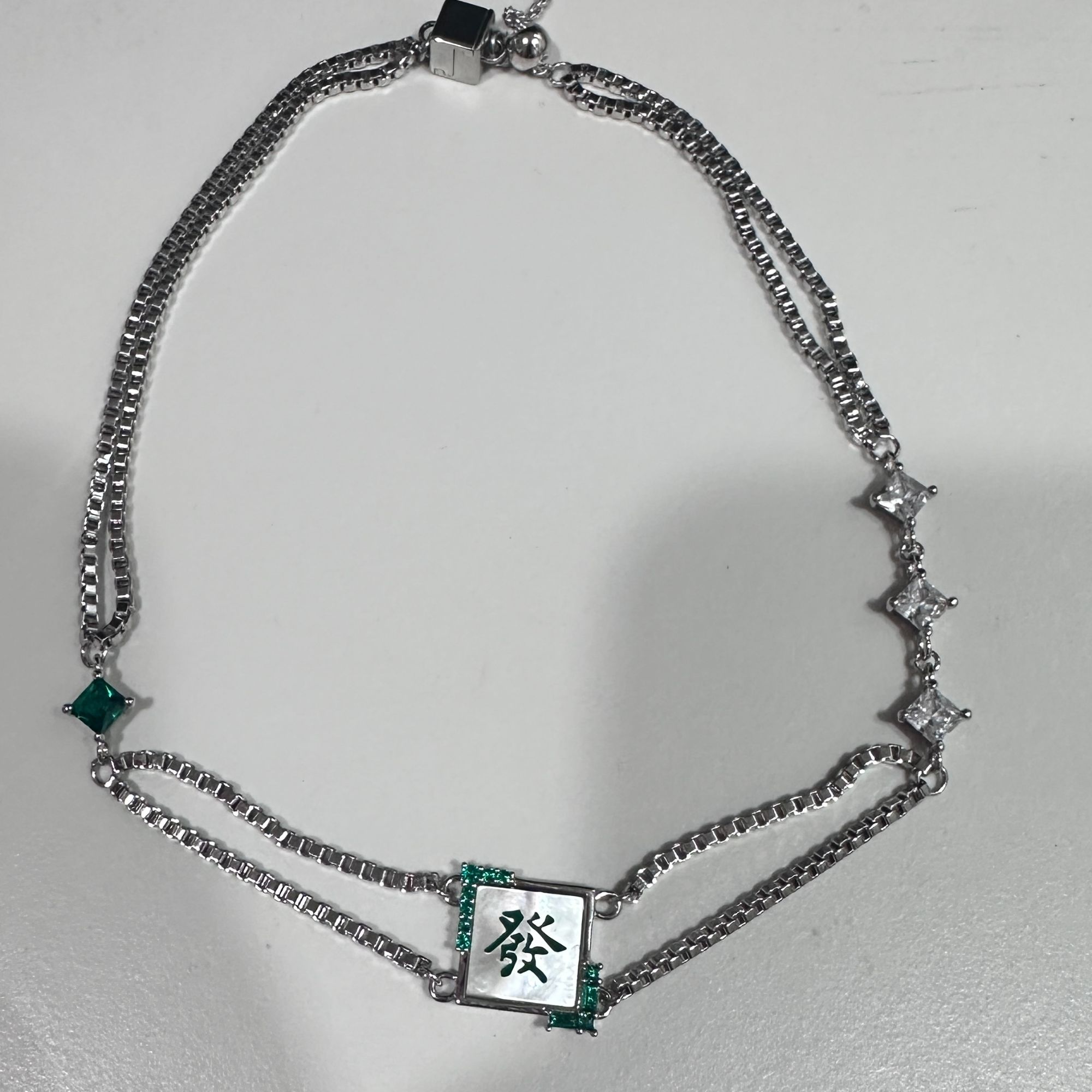 KATAWORLD 铜合金合成锆石项链 【主理人】发发盒子链锆石choker