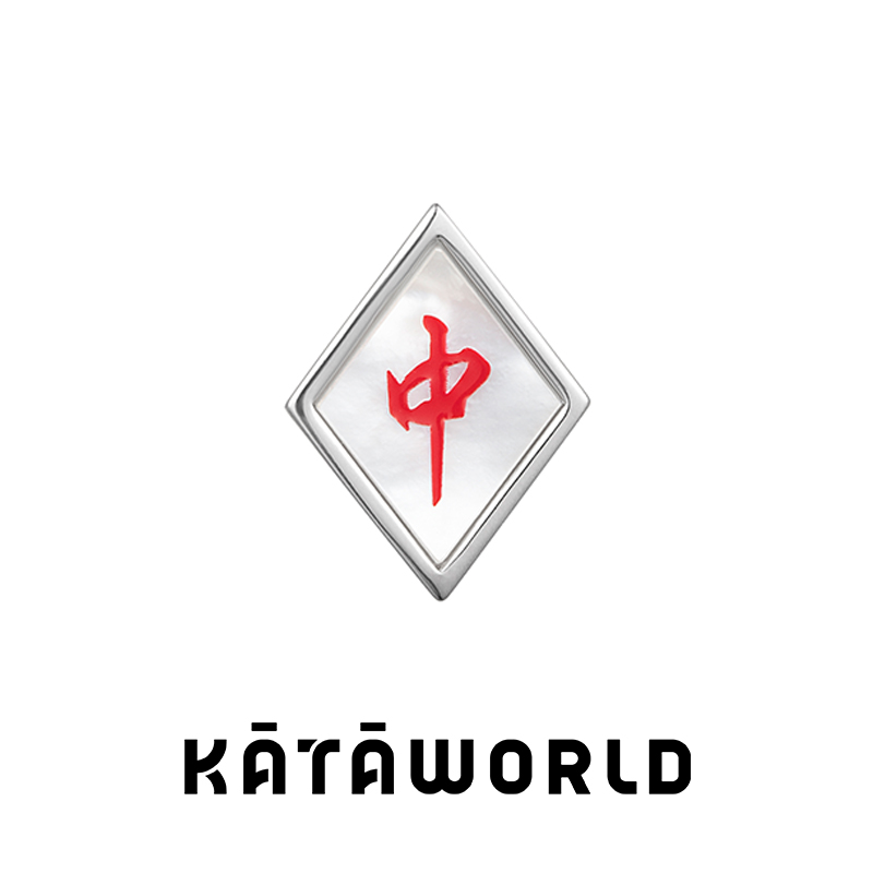 KATAWORLD 铜合金珐琅耳饰 【主理人】麻将红中系列母贝耳钉/只