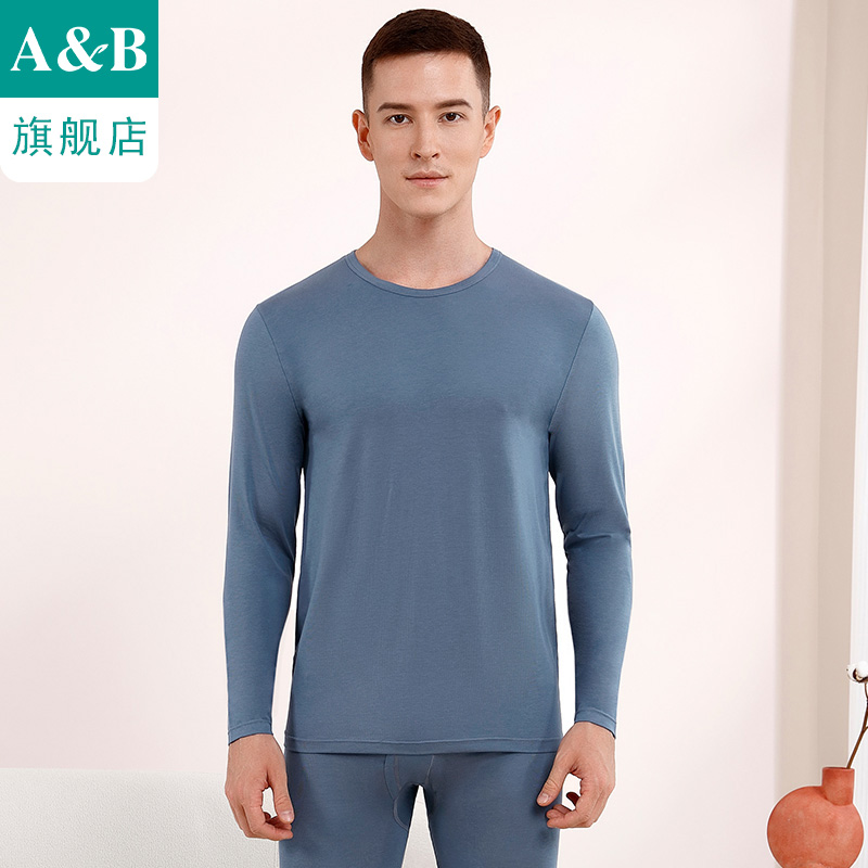 ab内衣男士保暖套装莫代尔棉弹力轻薄透气圆领打底秋衣秋裤TF10