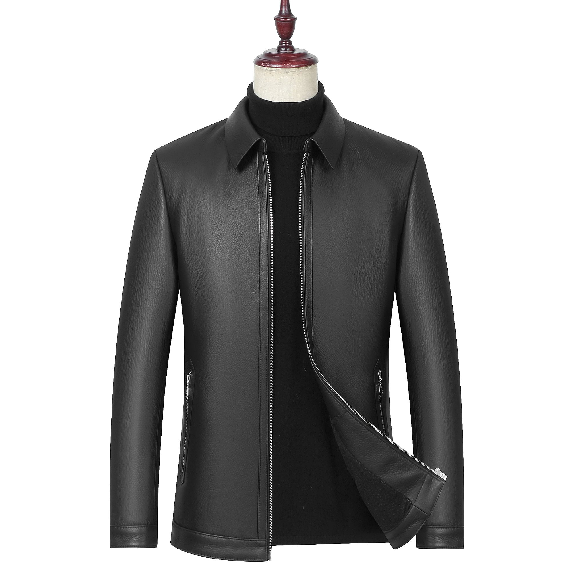 应豹男装新西兰进口鹿皮翻领休闲时尚外套68032