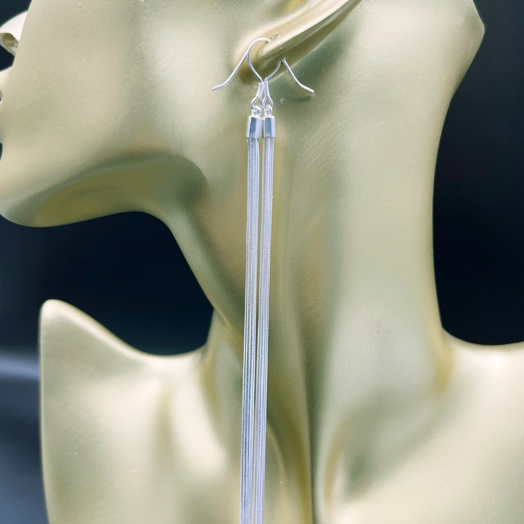 925银耳饰 925银长款精致气质古风长流苏耳饰 ES00315