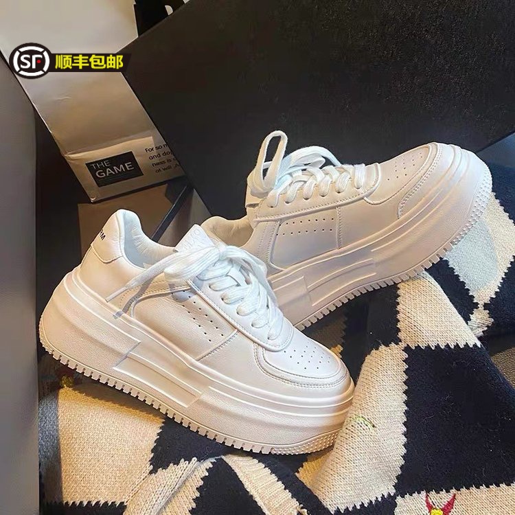 厚底小白鞋女2024新款ins潮春季百搭松糕轻便休闲运动内增高女鞋