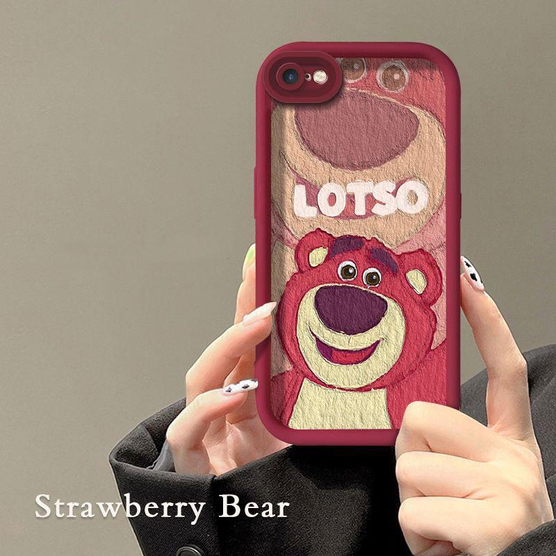 适用于iPhone6手机壳苹果6草莓熊可爱女款防摔软壳全包式