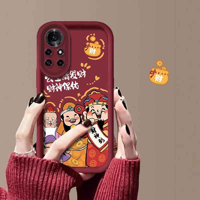 适用于华为nova8Pro手机壳HUAWEINOVA8pro新年财神保佑女防摔软壳