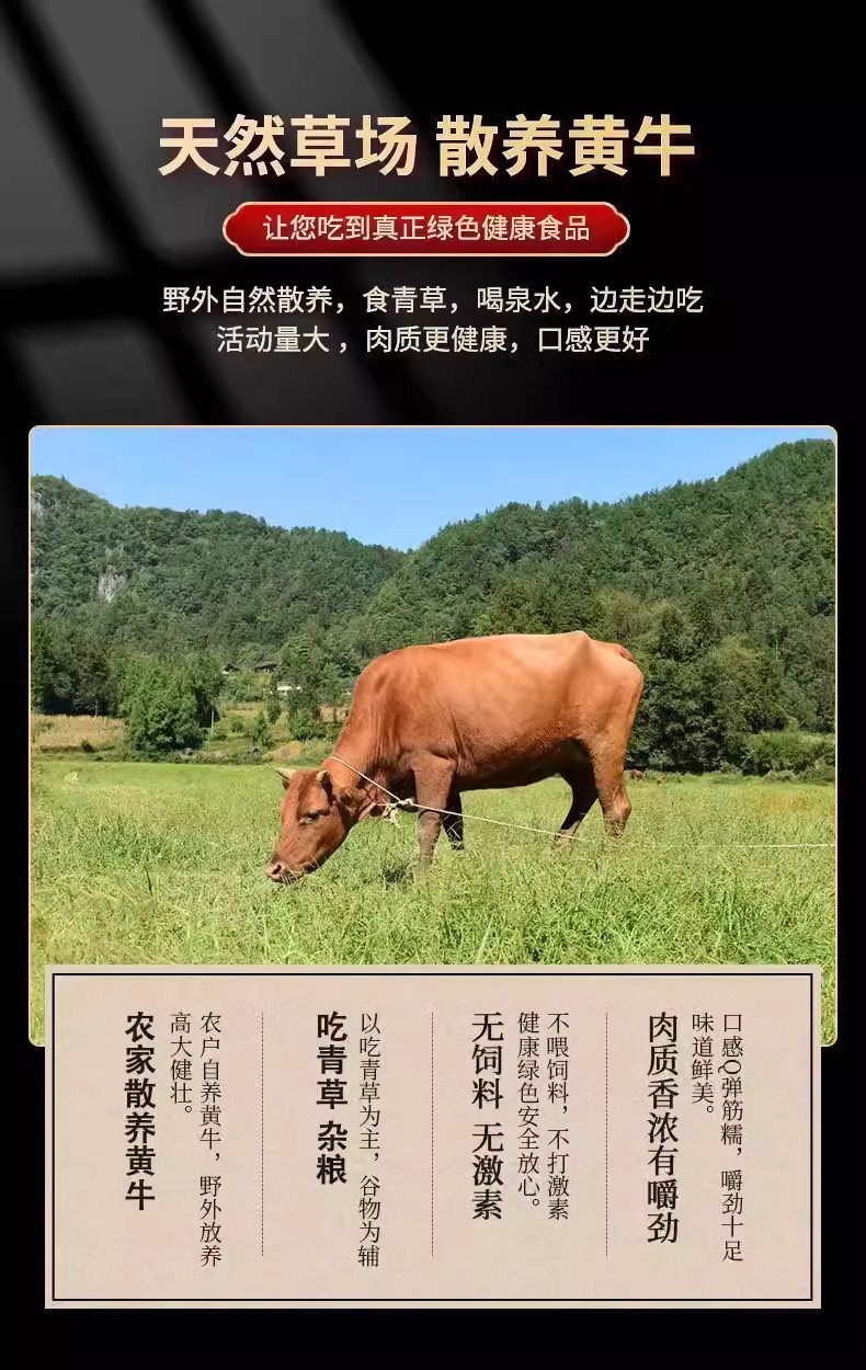湘西新晃本地黄牛肉原切纯干无注水改价链接顺丰冷链包邮