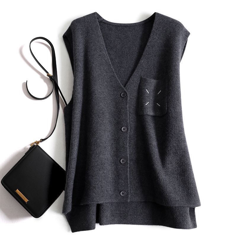 外贸一线品牌大牌尾单剪标女装清仓针织开衫外搭马甲柔软细腻坎肩