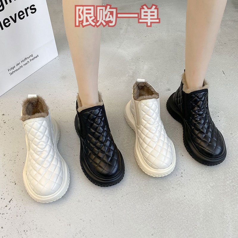 荭蜻挺牌网红雪地靴女加绒加厚2023年新款冬季学生百搭保暖一脚蹬