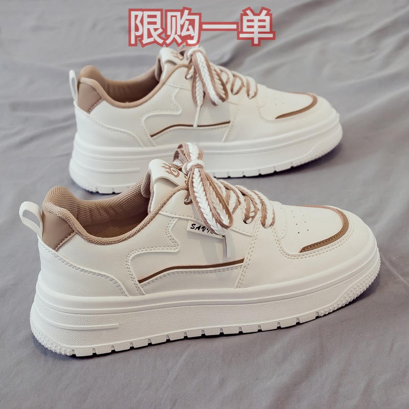 荭蜻挺牌2023春秋季新款透气百搭小白鞋女休闲运动老爹鞋ins潮厚