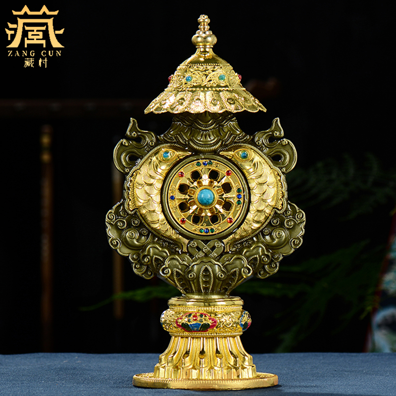 藏村西藏合金《八吉祥摆件》居家装饰八宝总集组合工艺品