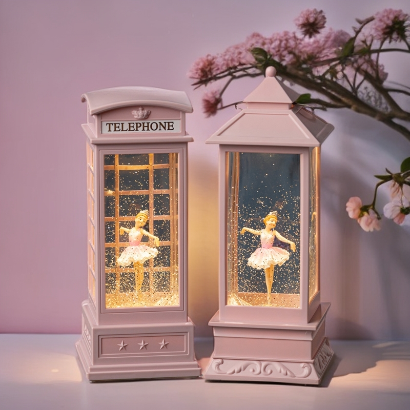 梦幻水晶球八音盒音乐盒雪花旋转跳舞芭蕾女孩同学生日礼物飘雪花